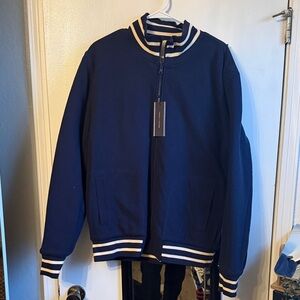 Tommy Hilfiger Dark Blue Bomber with White Accents NWT